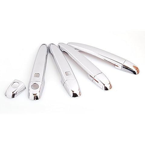 99Parts Chrome Side Door Handle Add-on Cover Trims with Smart Keyholes Compatible with Toyota Camry 2007-2011 Cover