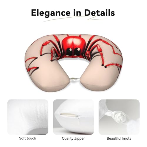 Almohada de espuma viscoelástica para viaje rojo pequeño miniatura 3