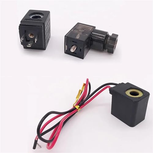 Bobina de válvula solenoide DC24V con conector luminoso para sistemas neumáticos de 7mm 2