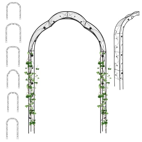 GOPLUS Rosenbogen aus Metall, Torbogen mit 7 wandelbaren Formen, Rankbogen Rankhilfe Gartenbogen, Metallbogen, oder als Halbbogen, für Kletterpflanzen, 150 x 39 x 252cm GOPLUS Rosenbogen aus Metall, Torbogen mit 7 wandelbaren Formen, Rankbogen Rankhilfe Gartenbogen, Metallbogen, oder als Halbbogen, für Kletterpflanzen, 150 x 39 x 252cm