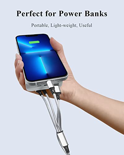 Multi Charging Cable, (3Pack 1Ft) Short Multi Usb Charger Cable Aluminum Braided 3 In 1 Universal Multiple Charging Cord With Type-C/Micro Usb Connectors For Cell Phones Tablets (Charging Only) #TOP2