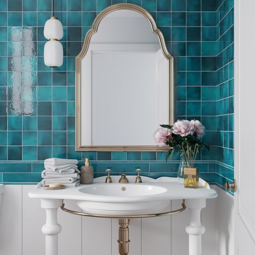 Ceramic Square Wall and Floor Tile, 50 Pack — 5.38