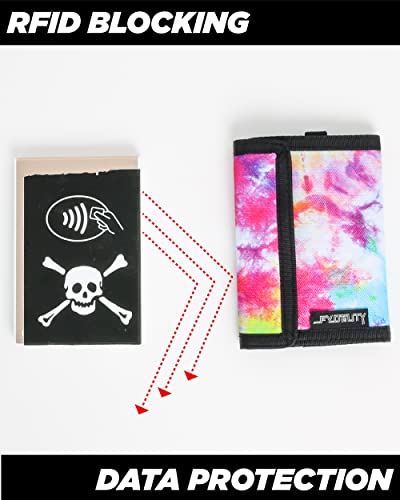 80's RFID Blocking Wallet - Mens and Women's RFID Wallet for Cards and Cash Bifold Hook & Loop Wallet Retro Wallets Men Women, Girls and Boys Wallet Tie Dye Splash3