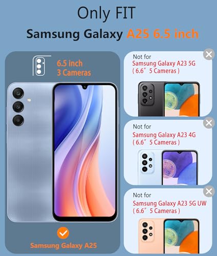 Image of FNTCASE for Samsung Galaxy A25 Case: Galaxy A25 5G Phone Case Dual Layer Protective Phone Cover Rugged Full Body Drop Protection Shockproof Phone Case (Black)
