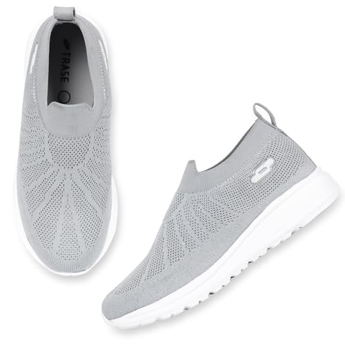 Image of TRASE Sports Slip-On Shoes for Kids | Knitted Upper Lightweight Footwear for Boys & Girls | Comfortable EVA Sole and Breathable Shoes for Walking & Play