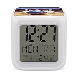 FodPand Sveglia da bowling per camera da letto orologio digitale con 7 colori che cambiano luce notturna grandi numeri LED orologi elettrici visualizzazione della temperatura orologi da scrivania per