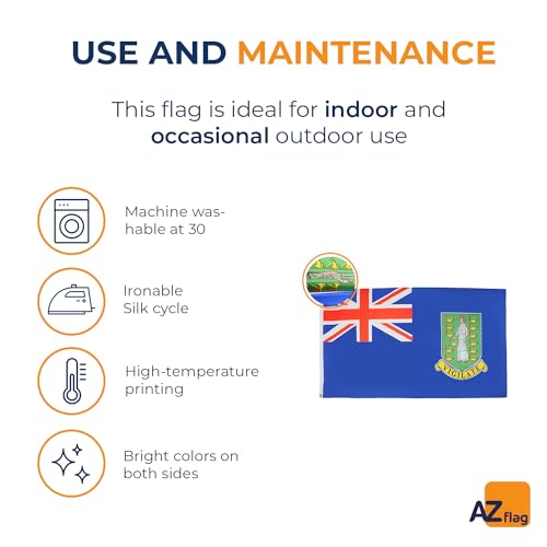Image of AZ FLAG - British Virgin Islands Flag - 3x5 Ft - 100D Polyester Virgin Islander Banner with Two Metal Grommets - Fade Resistant - Vivid Colors - 3' x 5' Feet - 150x90 Cm