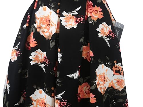 Image of oxiuly Women's Flounce Sleeve Wedding Church Vintage Dresses Casual Floral Party Cocktail Work Dress with Pockets Fei376