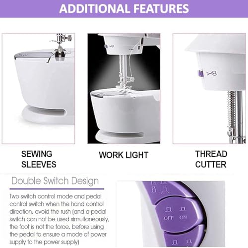 Image of Electric Sewing Machine With Table Set, Mini Silai Machine For Home Tailoring, Stitching Machine With Foot Pedal, Adapter And Fully Loaded Sewing Kit (2026 Model)