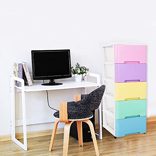 Naivees 5 Drawer Storage Cart And Personal Organizer, Heavy-Duty Plastic Storage Drawers Mobile Cabinet With Casters, Large Containers For Storing Arts, Crafts, Clothes And Toys (5 Drawer-Colorful) #TOP6
