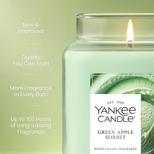 Yankee Candle Green Apple Sorbet Scented Candle, 22oz Large Jar with up to 150 Hour Burn Time, Giftable — view 2