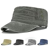 Fuantuda Klassische Army Cap, Vintage Washed Modische Militärmütze, Unisex Army Cap, Einfarbig, Einheitsgröße, für Herren Geschenke