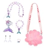 BCOATH Gioielli Bambina con Perline Colorate e Braccialetti in Plastica Kit con Collana e Bracciale Gioielli per Bambine e Accessori per Feste Costume e Gioco Creativo