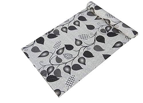 MANUFACTORY Grey Leaf Design PVC Wardrobe Kitchen Drawer Cupboard Cabinet Shelf Mat, Shelf Liner 5 Mtr (Grey)-image-18