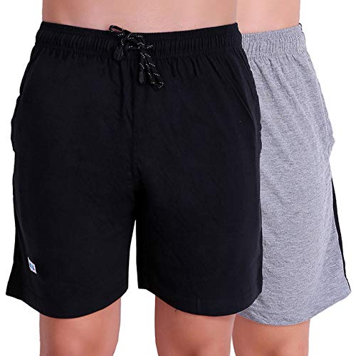 Image of T.T. Cotton Blend Shorts for Men | Regular Fit | Elasticated & Zipper | 2 Sided Pockets & 1 Back Pocket | Solid | Above Knee Length Bermuda Short | Ideal for Casual Outings