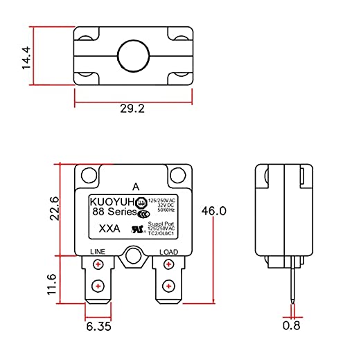 Protector de sobrecarga con reconectador automático serie 88ar para batería 4