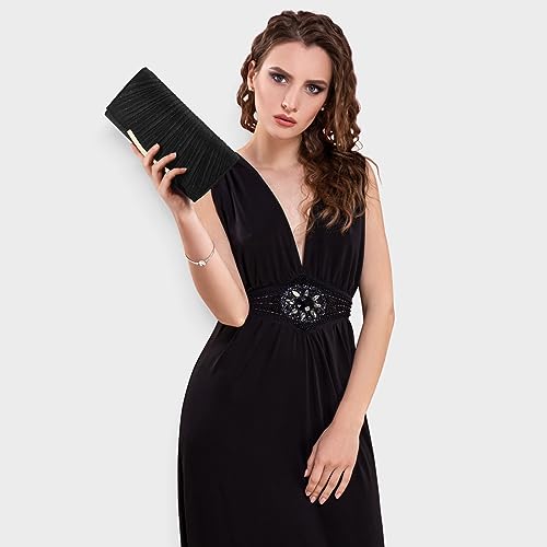 UBAYMAX Black Evening Bag Clutch Purses for Women Formal Handbag Crossbody by UBAYMAX - Used condition - Image 9