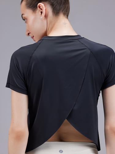 Image of CAVA Overlap Tee for Women | Split Back Mesh Design, Moisture-Wicking, 4-Way Stretch, Anti-Odour, Quick Dry | Activewear T-Shirt