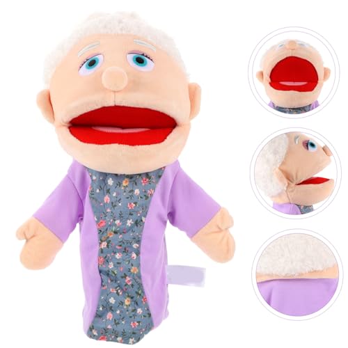 Alipis Grandma Puppet Family Style Hand Puppets, Soft Plush Puppets Family Members Hand Grandparents Grandmother Dolls for Teachers Parents Story Time Vantrillaquest Puppet - Image 6