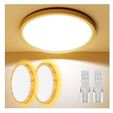 LEDシーリングライト 6畳-8畳 2個セット 和風 木目調 28w 3600lm 調光調色 間接光常夜灯付き 照明 天井 電気 蛍光灯 リモコン付き スマホAPP対応 6畳 Ceiling Light 和室/寝室/リビング/書斎/玄関/廊下/台所適用