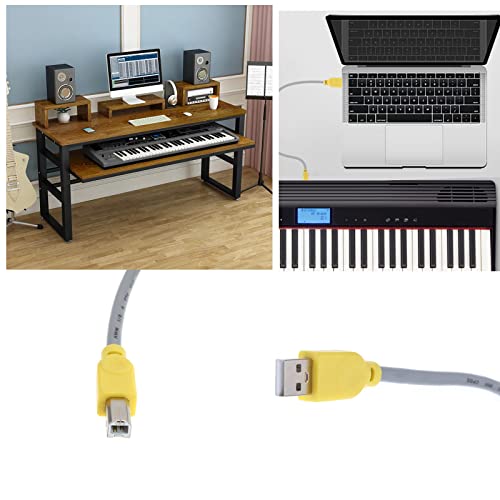 The Lord of the Tools USB A to USB B Cable Replacement USB A to B MIDI Interface Cable Type-A to Type-B High Speed Cord Accessories for MIDI Keyboards Drums DJ Controllers