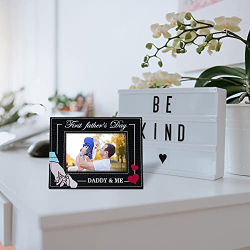 Facraft First Fathers Day Picture Frames,4X6 First Father Day Photo Frames From Daughter Son Wife 1St First Fathers Day Time Gifts For New Dad,New Father, Boy Girl Baby,First Time Dad Gifts #TOP3