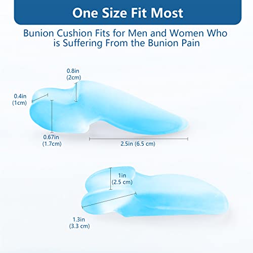 Sumifun 12 Packs Clear Gel Bunion Cushion Protector, Bunion Pads And Cushions, Relieve Foot Pain From Friction, Rubbing And Pressure, Realign Big Toe, Gel Bunion Corrector For Men Or Women (Blue) #TOP1