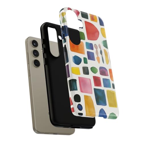 Coque Samsung S24 Plus multicolore géométrique aquarelle