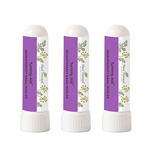 Plant Therapy Tummy Aid Aromatherapy Nasal Inhaler 3 pack, Helps Ease an Upset Stomach, Natural Portable Aromatherapy