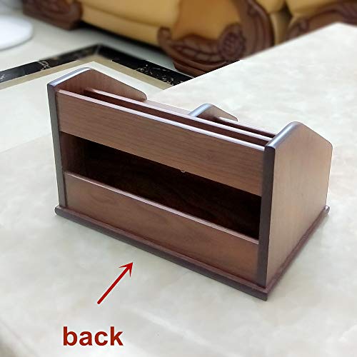 N Organizador de mesa de madeira com gaveta pequena, escritório e casa, como suporte de controle rem