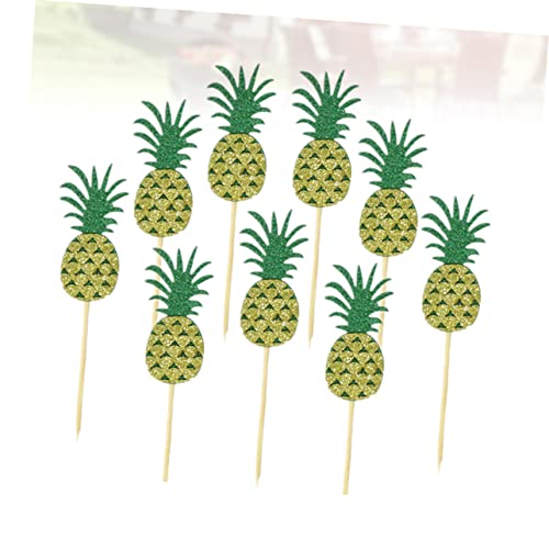 MUSISALY 16 Pçs Decoração Havaiana Bolo De Abacaxi Toppers De Aniversário Para Bolos Palhetas De Cup