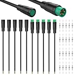 HAAMNING7 5 Pairs Waterproof Julet 5 Pin Connector Ebike Extension Cable - 20cm Female & Male Plug Wire for Electric Bicycle Light, Throttle, Ebrake, DIY Bike Projects, with 20 Pcs Heat Shrink Tube