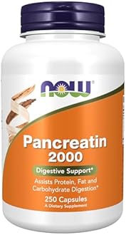 Now Foods Pancreatine 10X - 200mg , Capsules, 250-Count