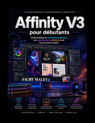 Affinity V3 pour débutants: Guide pratique de conception graphique, de retouche photo, d'édition et de flux de travail créatifs