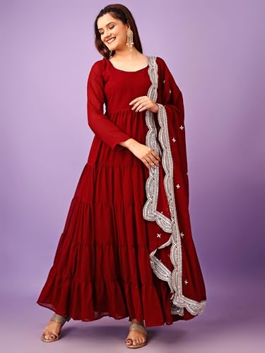 Image of Wedani Georgette Sequins Work Anarkali Kurta Set for Women