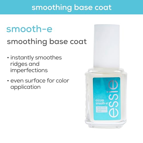 Image of essie Nail Care, 8-Free Vegan, Smooth-E Base Coat, smoothing sleek finish nail polish, 0.46 fl oz