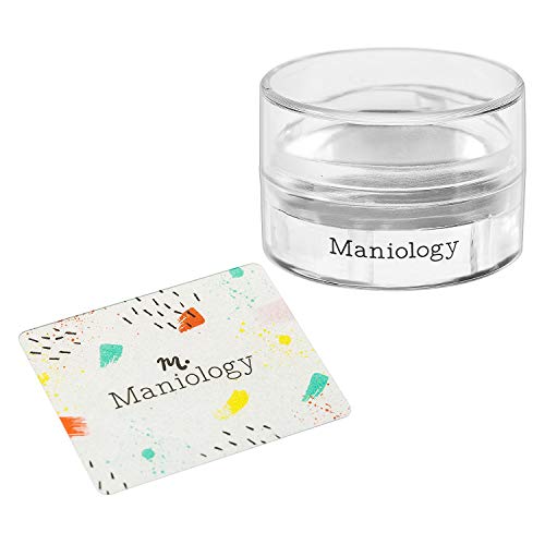 Maniology The Monocle Stamper XL Round Clear Stamping Tool with Scraper Card Bundle
