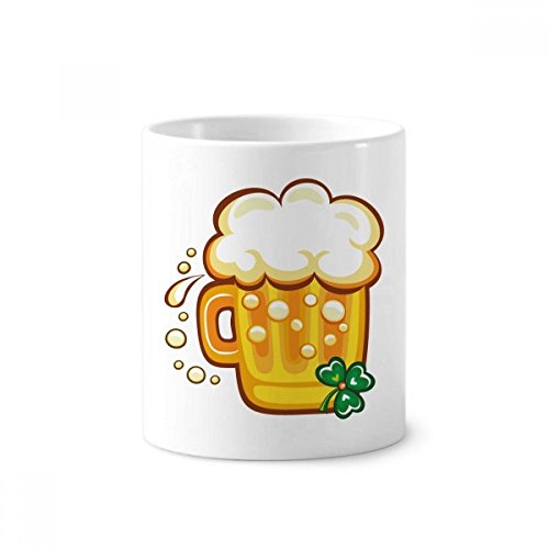 Trèfle jaune bière gobelet céramique pour égayer votre bureau ou votre salle de bain