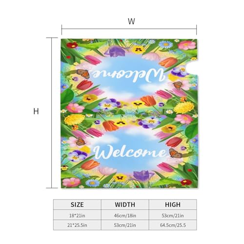 Image of Spring Summer Spring Mailbox Cover Magnetic Seasonal Welcome Waterproof Mailbox Wraps Post Letter Box Decor 21x18 in