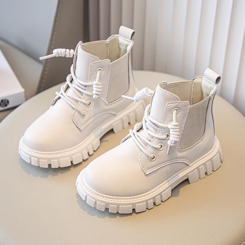 Girls Boots Lace-up Side Zipper PU Leather Ankle Boot Kids Winter Fashion Warm Waterproof Outdoor Snow Booties2