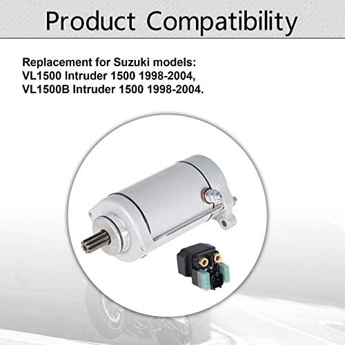 waltyotur Starter with Relay Solenoid Replacement para Suzuki VL1500 VL1500B Intruder 1500 1998-2004 miniatura 6