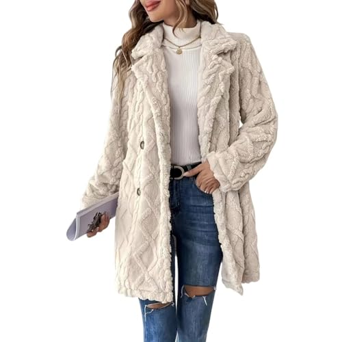 Cardigan décontracté à boutons pour femme en peluche double face