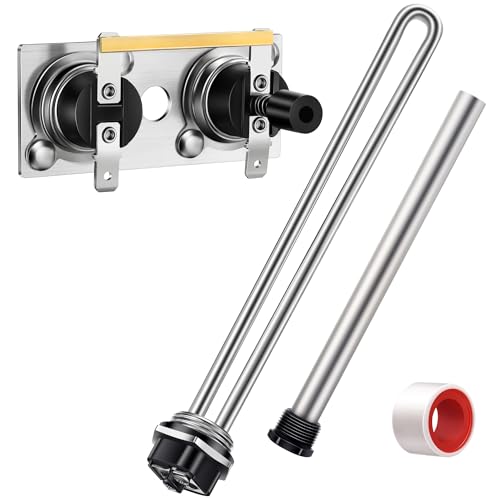 Saillong 4 Pieces RV Water Heater Parts Included Magnesium Anode Rod & Electric Heat Element & Thermostat Switch Compatible with Suburban RV Parts, Camper Hot Water Heater Replacement Kit