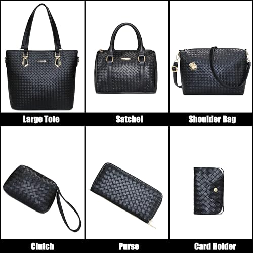 Image of OTMIPIML Purses and Handbags for Women Synthetic Leather Tote Crossbody Bags Satchel Purses Set 6pcs | Set