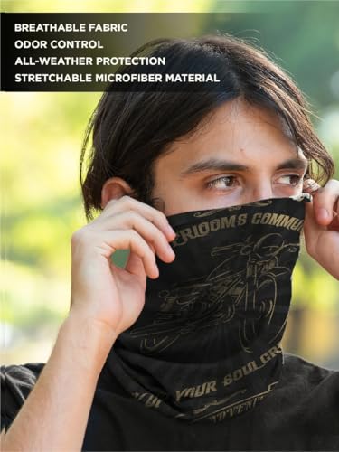 Image of WANDERLOOMS Polygiene Odour-Free UV Protection Unisex Bandana for Men Hair | Antibacterial & Breathable Bandana for Men Bike |Multipurpose Face Mask, Neck Gaiter & Lightweight Headwrap