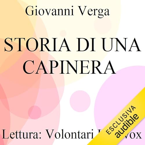 Storia di una capinera Audiolivro Por Giovanni Verga capa
