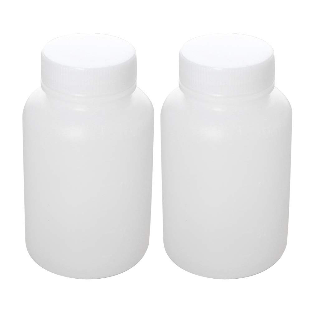 Othmro2Pcs 12ml Plastic Empty Lab Cylindrical Chemical Reagent Bottle, Wide Mouth Laboratory Reagent Polyethylene Bottle, Sample Sealing Liquid Storage Container for Food Store White Translucent