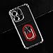 UOGNADGD Flexible Case + Ring Holder Compatible with Oppo Reno 15 Pro 5G PLV110 Phone Shockproof Cover & Magnetic Mecha Style Finger Grip Kickstand (Clear+RedRing)