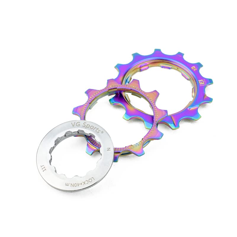 Ruota Libera 8 9 10 11 Cassetta MTB a 12 velocità 40/42/50T Pignone for Mountain Bike Arcobaleno Volano a Ruota Libera for Bicicletta Cassette Pignoni E Ruote Libere(11S 40T Rainbow)