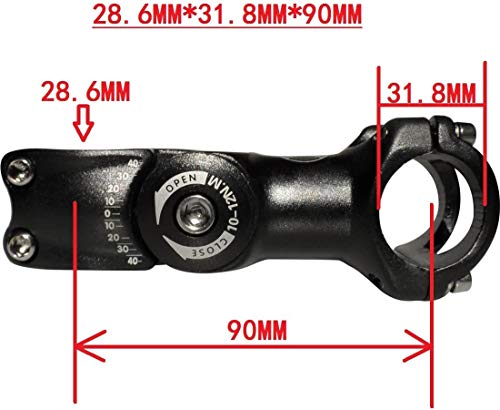 ZHIQIU -60-+60 Degree 90mm 100mm 110mm Adustable Stem Bike Fork Extender Bicycle Handlebar Rise Clamp Adaptor MTB Road Fixed Gear Aluminium Alloy Head Up Adapter Flexible (28.6MM*31.8MM-90MM)